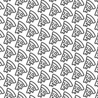 seamless pizza slice line art pattern background vector