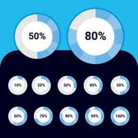 percentage preloaded circle icon for business presentation vector