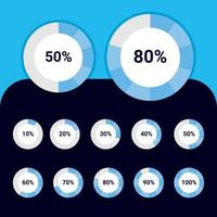 percentage preloaded circle icon for business presentation vector