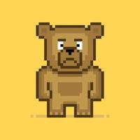 Bear character in pixel art style vector