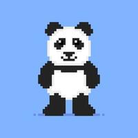 Panda character in pixel art style vector