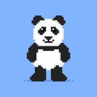 personaje de panda en estilo pixel art vector