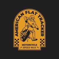 vector de ilustración de insignia de logotipo vintage de rastreador de motocicleta