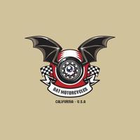 vector de ilustración de insignia de club de motocicleta de murciélago vintage