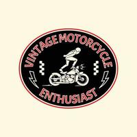 vector de ilustración de insignia de garaje de motocicleta vintage