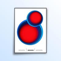 Diseño minimalista de círculos degradados para folletos, portadas de volantes, antecedentes abstractos, carteles u otros productos de impresión. ilustración vectorial. vector