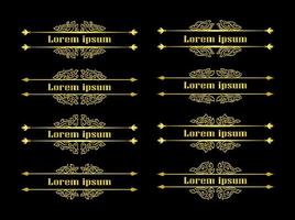 Gold Borders Elements Set Collection, ornament Vector