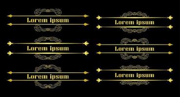 Gold Borders Elements Set Collection, ornament Vector