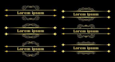 Gold Borders Elements Set Collection, ornament Vector