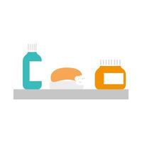 soap bar with medical bottle in shelf vector