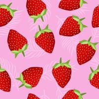 Cute strawberry cartoon seamless pattern vector  Background design for kids, decorating, wallpaper, wrapping paper, fabric, backdrop