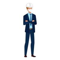 man engineer using face mask isolated icon vector