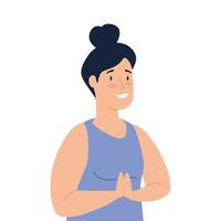 woman with outfit gym isolated icon vector