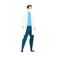 doctor male with face mask avatar isolated icon vector
