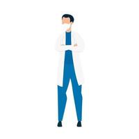 doctor male with face mask avatar isolated icon vector