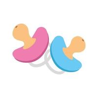 cute pacifiers baby isolated icon vector