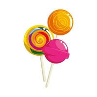 set of sweet lollipop isolated icon vector