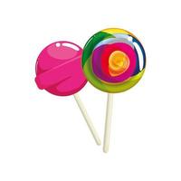 set of sweet lollipop isolated icon vector