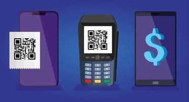 Establecer póster de código QR e iconos de escaneo vector