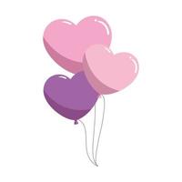 balloons helium in shape heart isolated icon vector