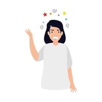 woman with stress attack icon vector