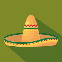 diseño de vector de icono de sombrero mexicano