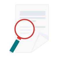 magnifying glass with paper isolated icon vector