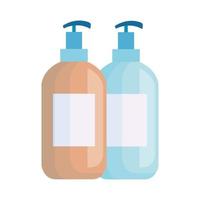 antibacterial soap bottles isolated icon vector