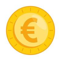 Moneda dinero euro icono aislado vector