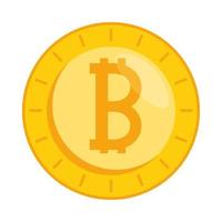 Bitcoin icono aislado de dinero virtual vector