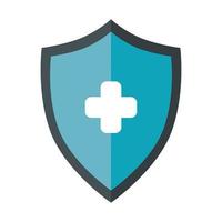 shield with cross isolated icon vector