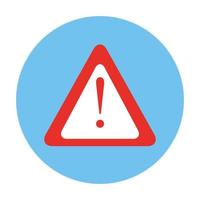 triangle warning sign in frame circular isolated icon vector