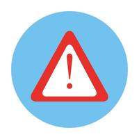 triangle warning sign in frame circular isolated icon vector