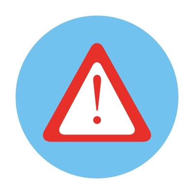 triangle warning sign in frame circular isolated icon