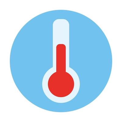 thermometer in frame circular isolated icon