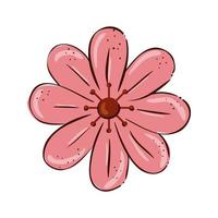 cute flower pink color isolated icon vector