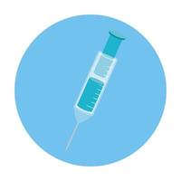 injection syringe in frame circular isolated icon vector