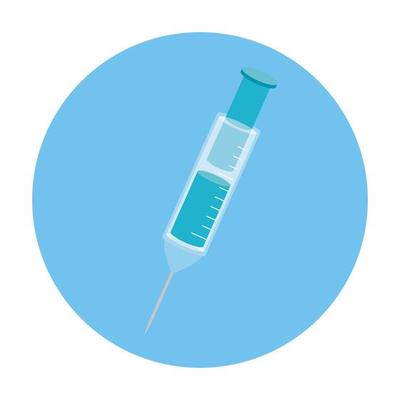 injection syringe in frame circular isolated icon