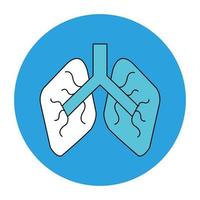 human lungs organ isolated icon vector