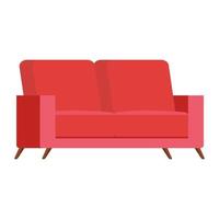 comfortable couch red color isolated icon vector