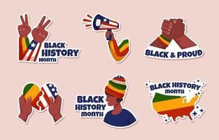 Black History Month Sticker Set vector