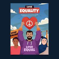 Man Raise Hands for Civil Rights Event Poster vector