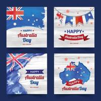 Watercolor Australian Day Social Media Posts vector