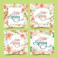 Spring Season Social Media in Watercolor vector