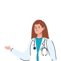 doctor female avatar character icon vector