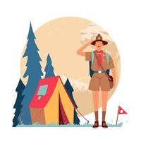 Boy Scout Character Concept vector