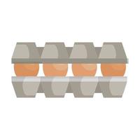 Poner huevos en el paquete de cartón icono aislado vector