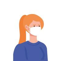 beautiful woman with respiratory protection vector