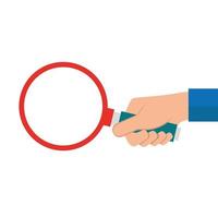 hand with magnifying glass isolated icon vector
