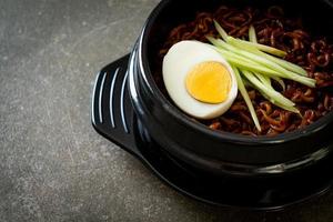 Korean Instant Noodle with Black Bean Sauce - Jajangmyeon or JJajangmyeon photo